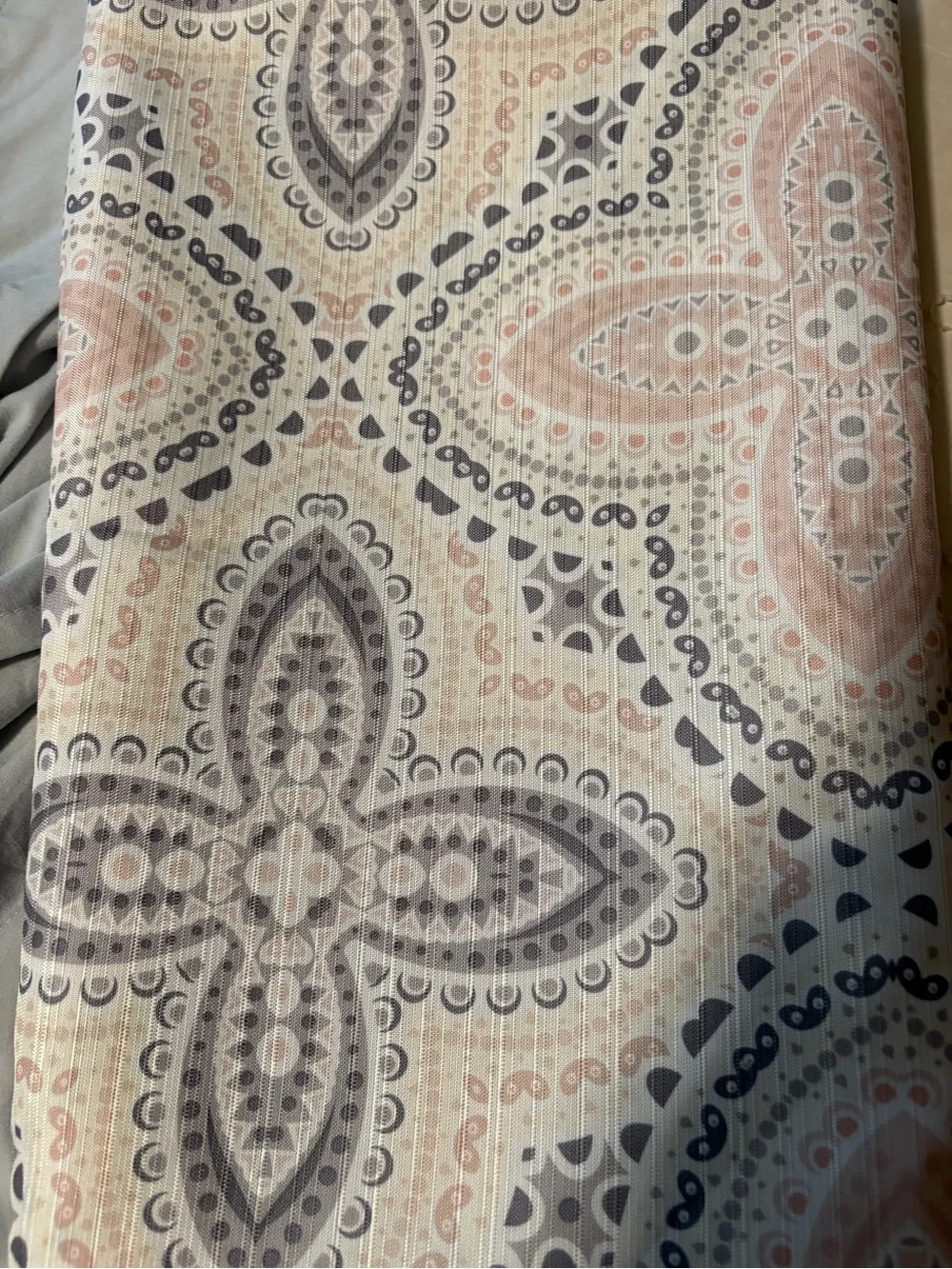 Paisley Medallion Shower Curtain — Cream with Blush and Gray